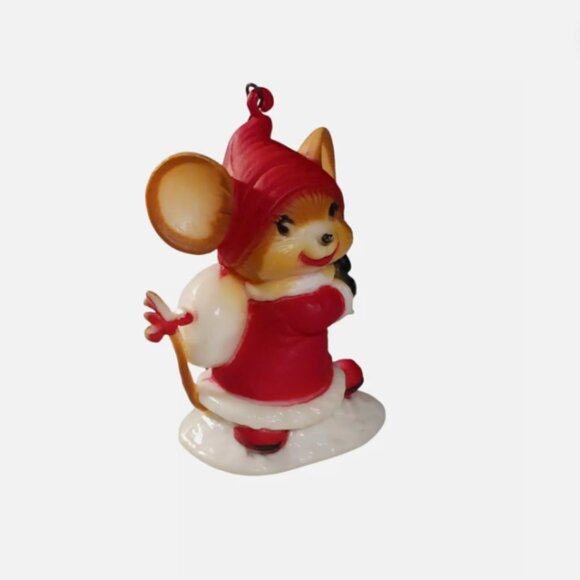 VTG France/French Plastic Miniature Christmas Mouse Aria Fabrique Gift Sack Bag - Picture 7 of 10